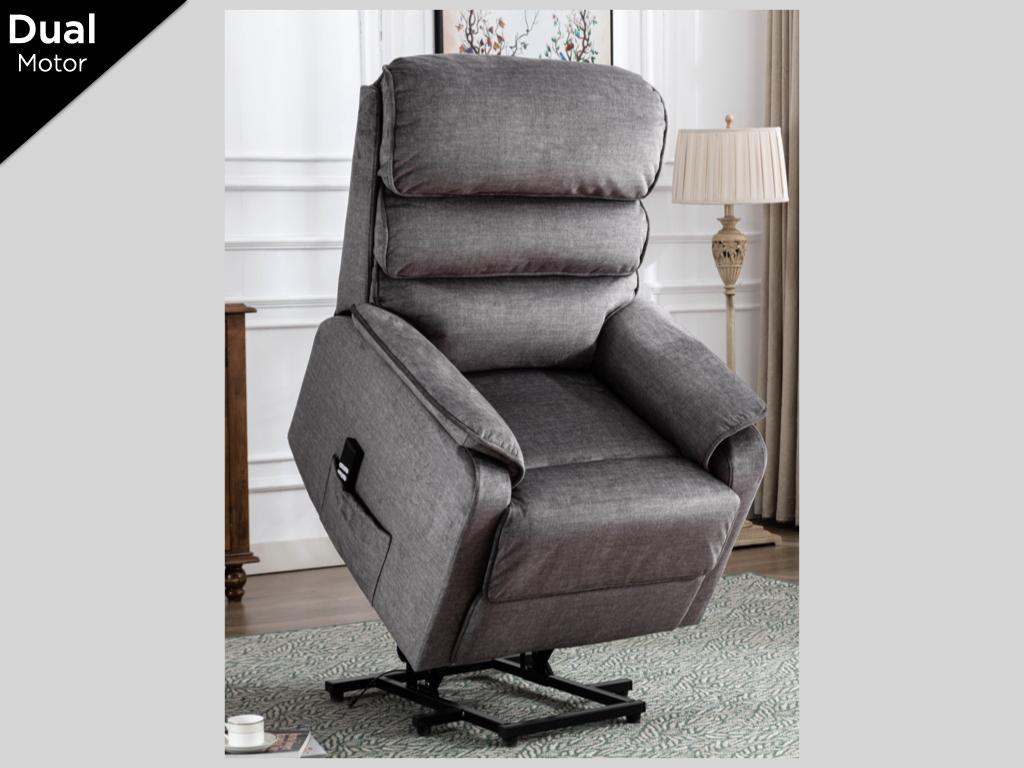 Savoy Lift & Tilt Dual Motor Electric Recliner - Grey