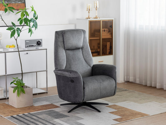 Ceasar Electric Recliner Swivel TV Chair - Grey