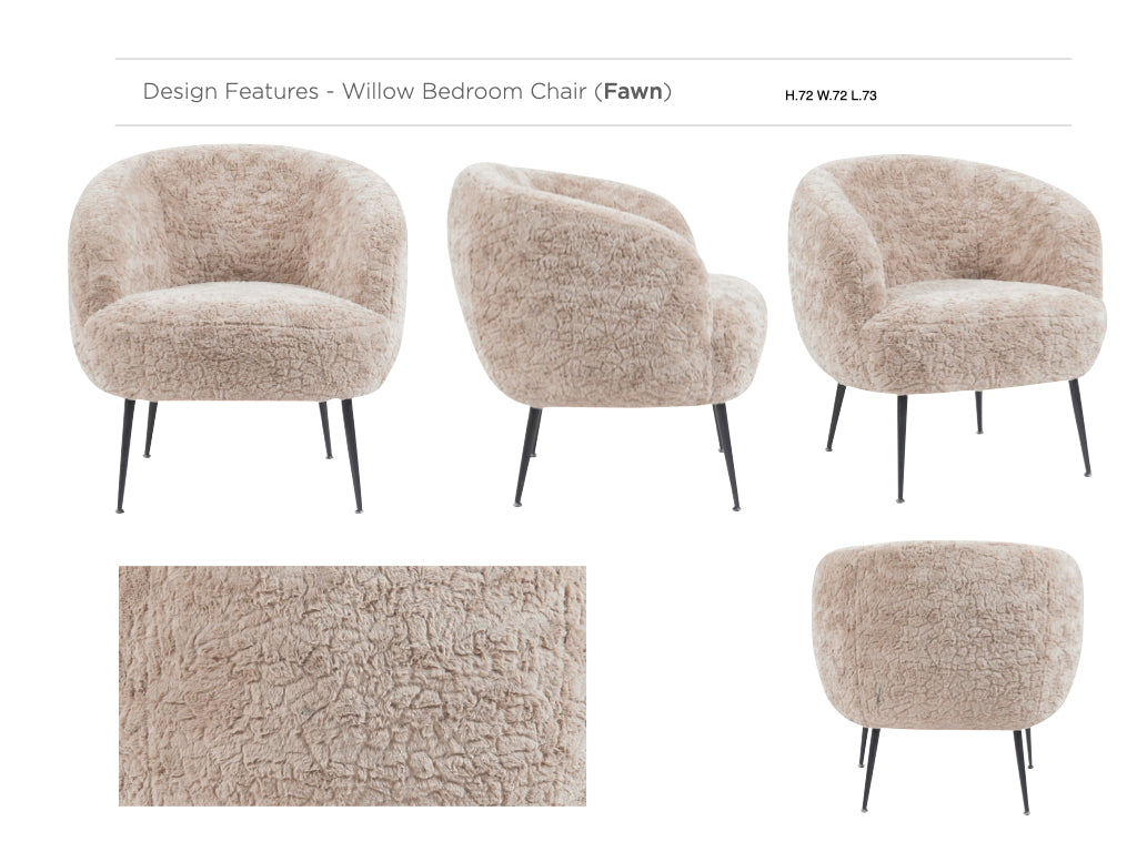Willow Bedroom Chair - Fawn