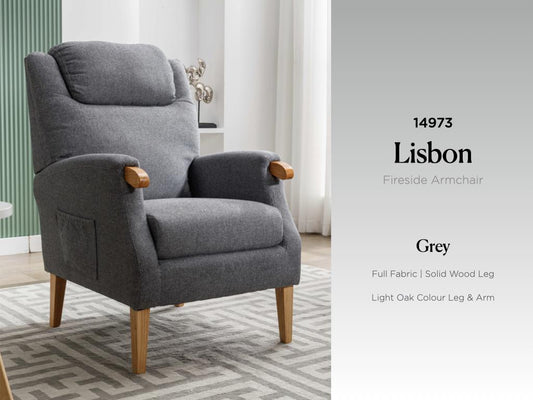 Lisbon fireside Chair - Grey