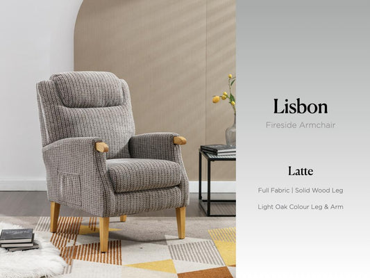 Lisbon fireside Chair - Latte
