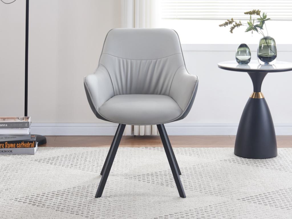 Set Of 2 Rotating Naples Dining Chairs - Two Tone Grey