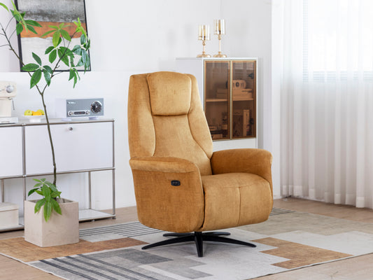 Ceasar Electric Recliner Swivel TV Chair - Amber