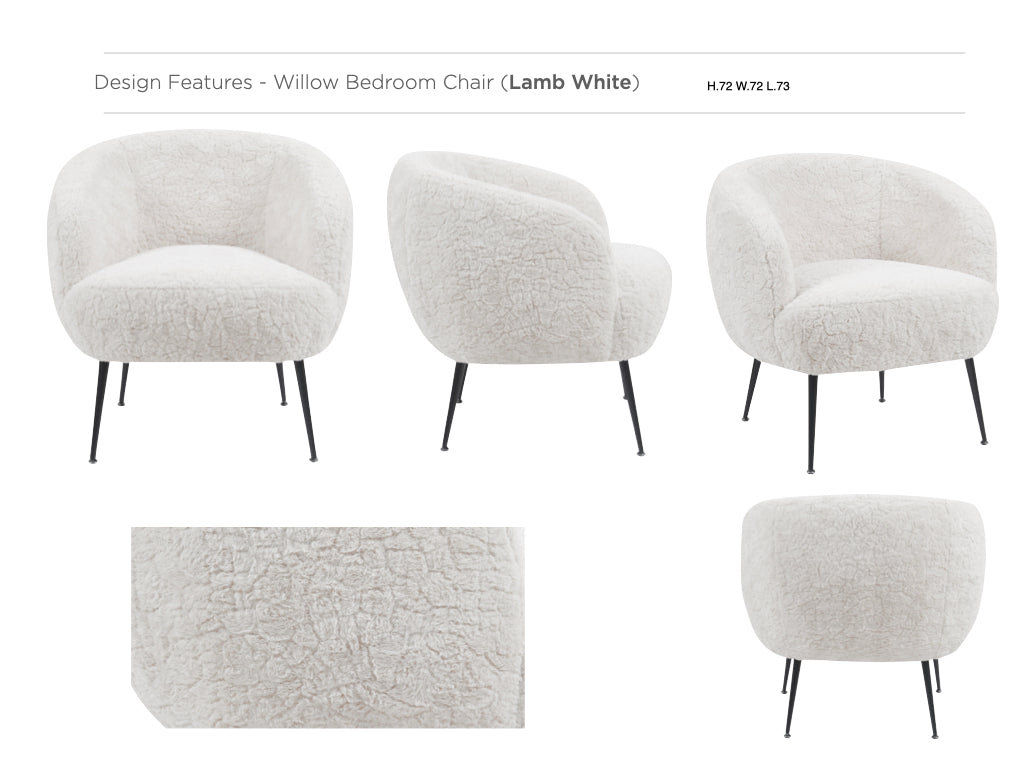 Willow Bedroom Chair - White