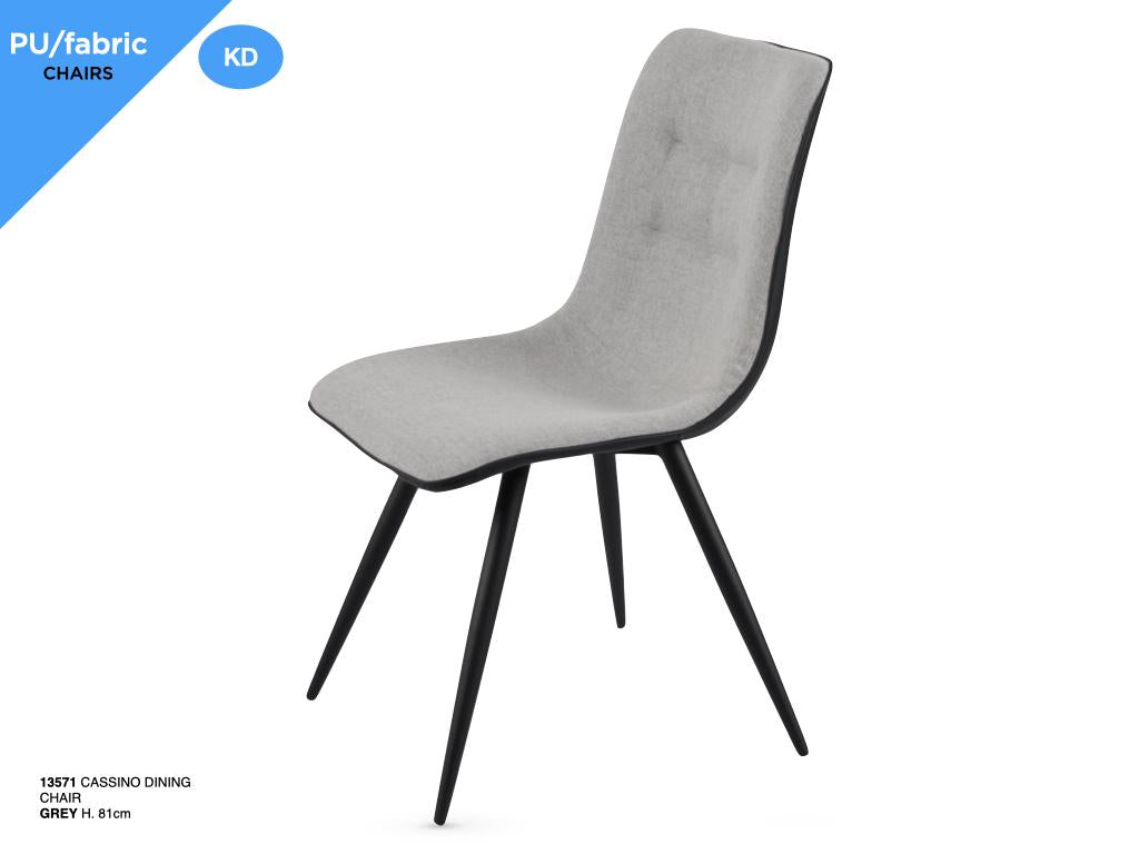 Set Of 2 Cassino Dining Chairs - Grey