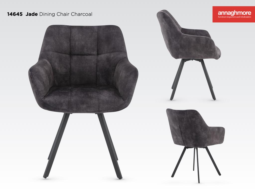 Set Of 2 Jade Rotating Dining Chairs - Charcoal