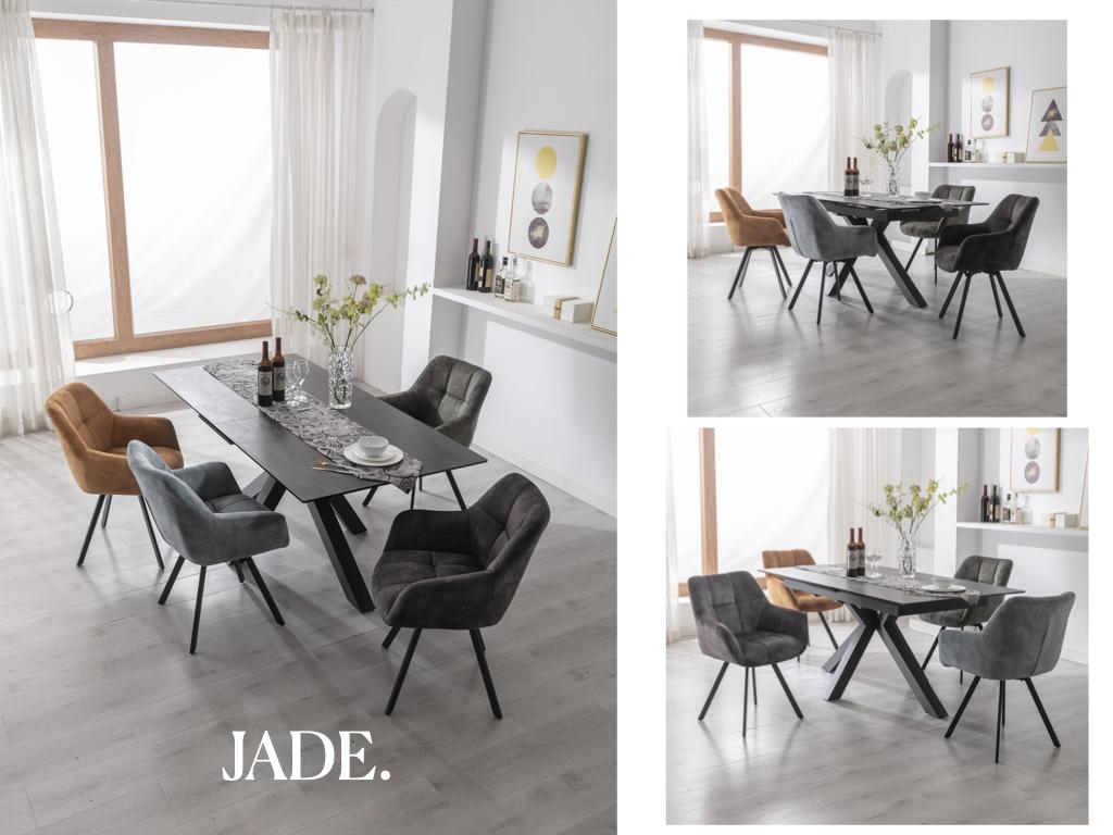 Set Of 2 Jade Rotating Dining Chairs - Charcoal